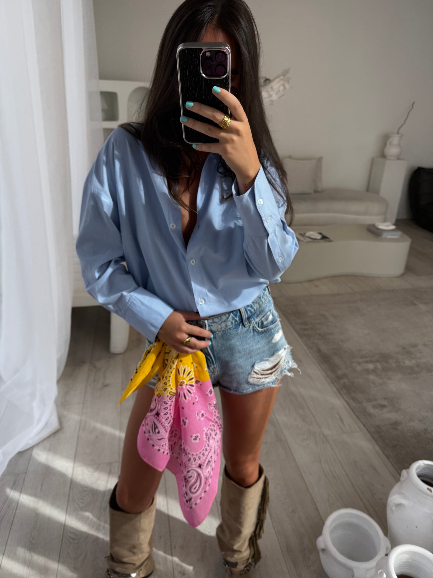 Brittany Yellow/Pink Mix Bandanna