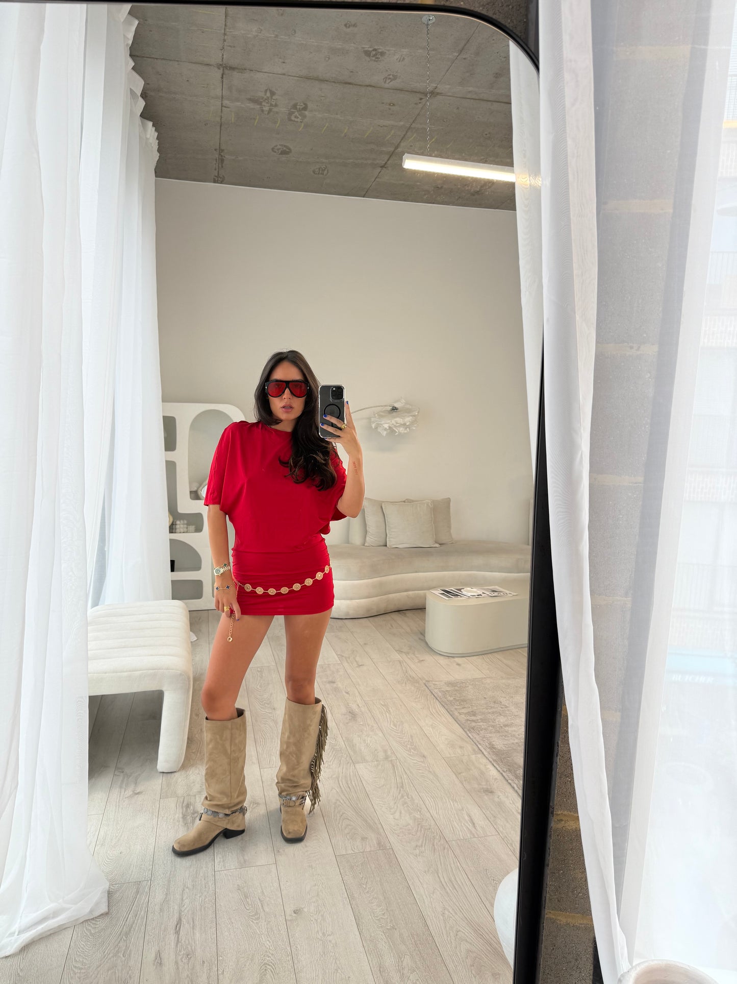 Mia Red Backless Mini Dress
