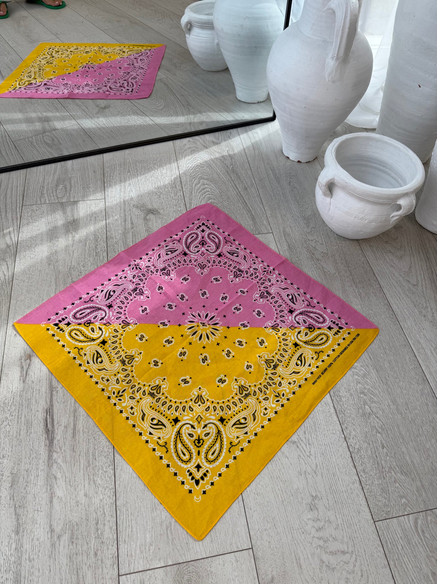 Brittany Yellow/Pink Mix Bandanna