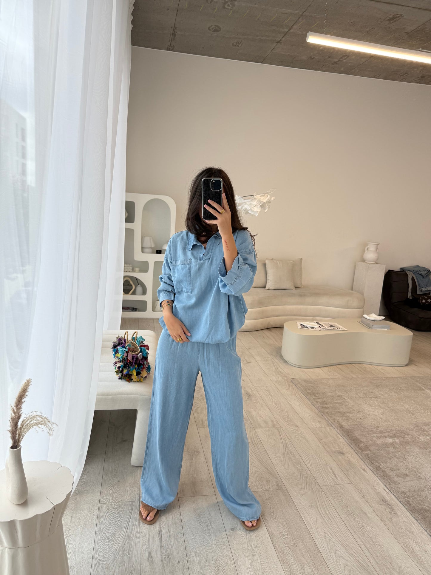 Solene Denim Shirt and Trouser Co-Ord
