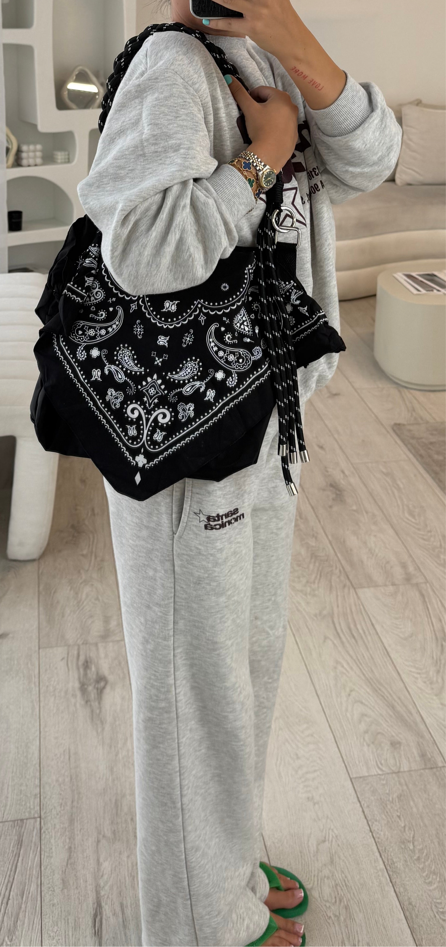 Ayla Black Bandanna Slouchy Shoulder Bag