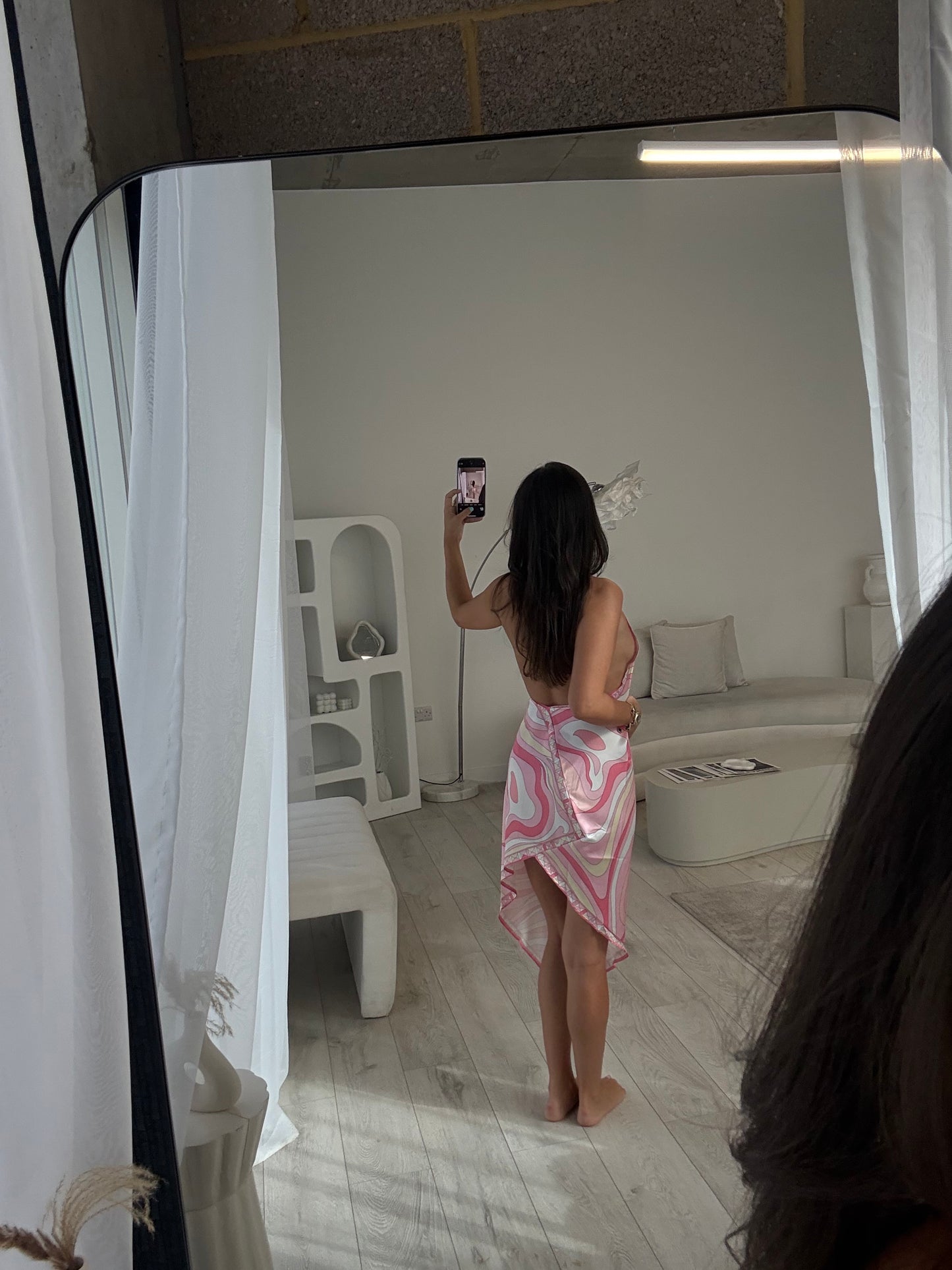 Cleo Pink Print Halterneck Midi Dress
