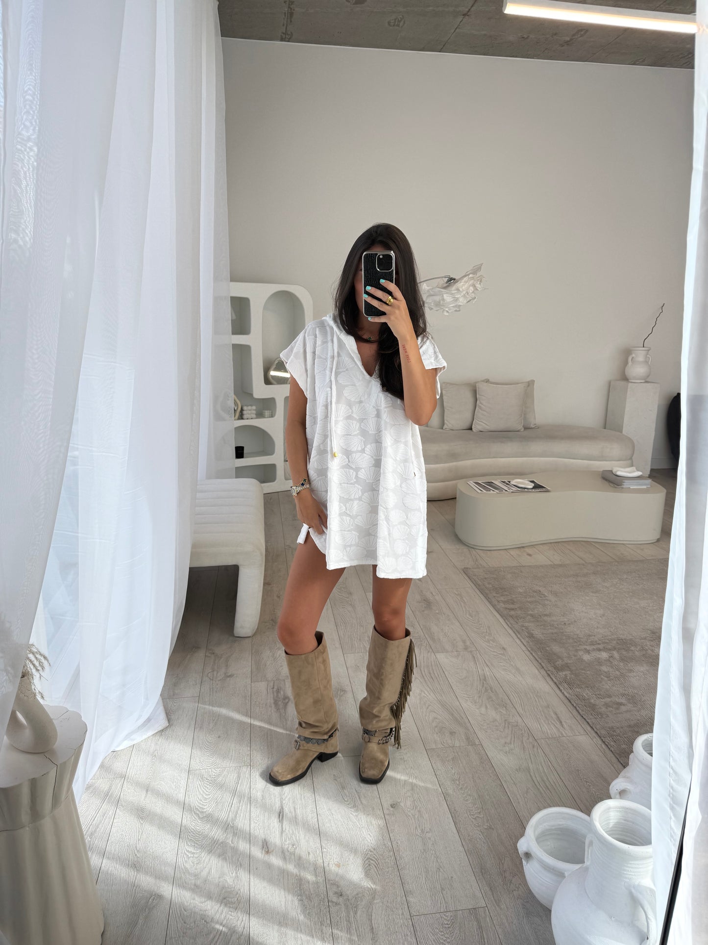 Talia Shell Towelling Poncho