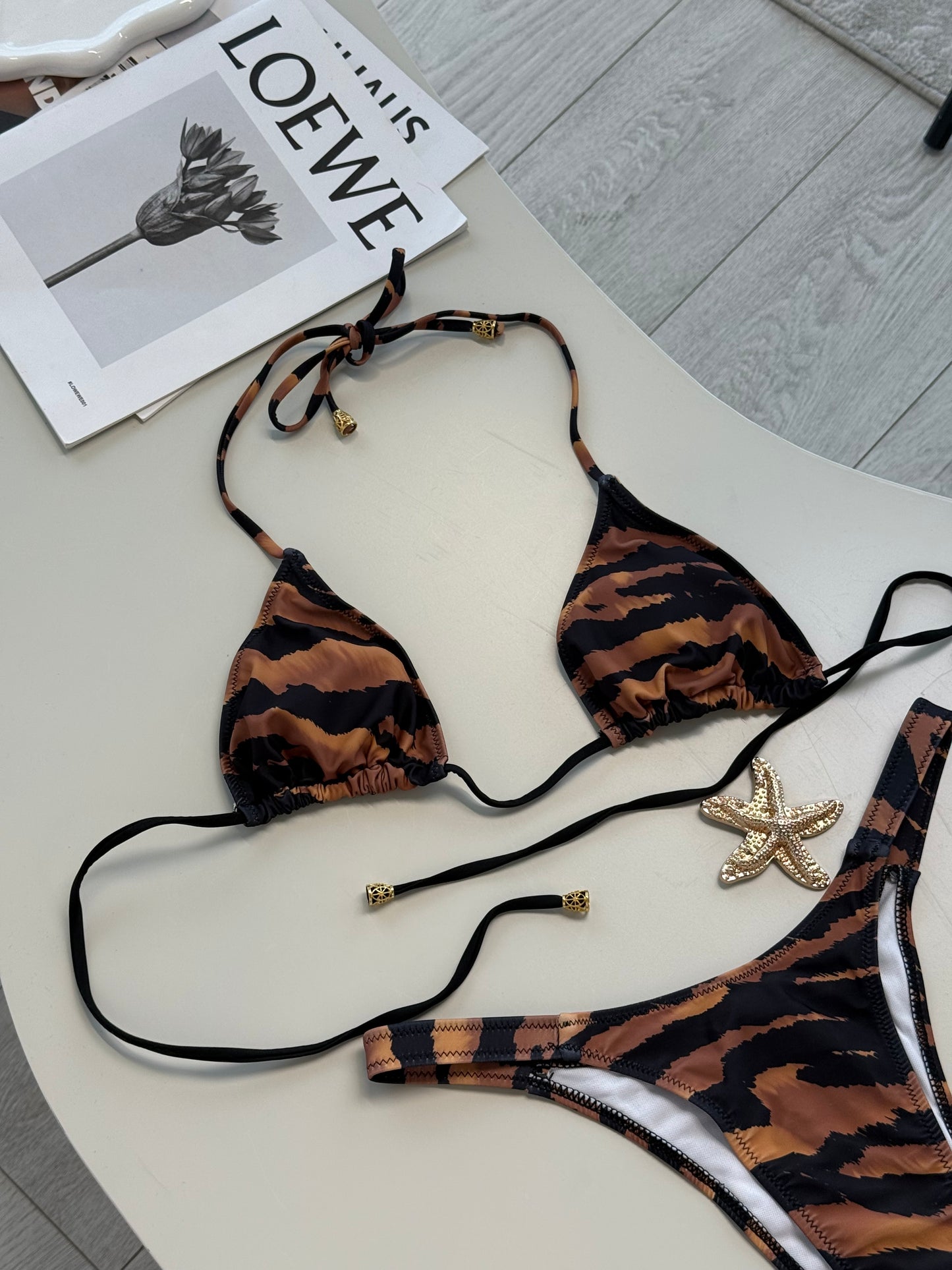 Selene Brown Tiger Bikini