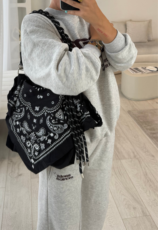 Ayla Black Bandanna Slouchy Shoulder Bag
