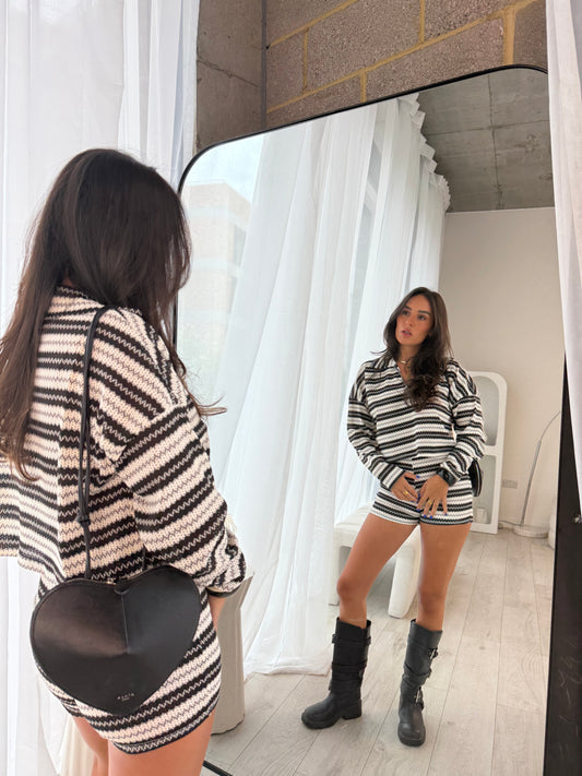 Kara Stripe Polo Co-Ord
