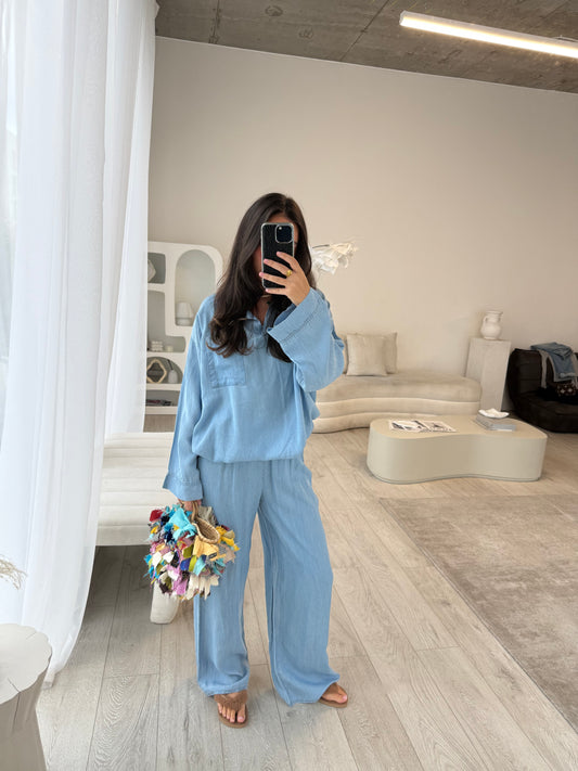 Solene Denim Shirt and Trouser Co-Ord